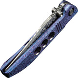 We Knife Ezinta Framelock Crystalized Titanium Folding Damasteel Pocket Knife 22041DS1