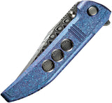 We Knife Ezinta Framelock Crystalized Titanium Folding Damasteel Pocket Knife 22041DS1
