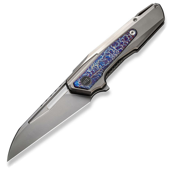 We Knife Falcaria Framelock Gray & Flamed Titanium Folding 20CV Knife 23012B1