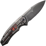We Knife Hyperactive Framelock Titanium & Lava CF Folding Vanax Knife 230302