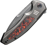 We Knife Hyperactive Framelock Titanium & Lava CF Folding Vanax Knife 230302