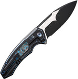 We Knife Hyperactive Framelock Titanium & Arctic CF Folding Vanax Knife 230303