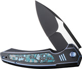 We Knife Hyperactive Framelock Titanium & Arctic CF Folding Vanax Knife 230303