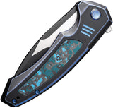We Knife Hyperactive Framelock Titanium & Arctic CF Folding Vanax Knife 230303