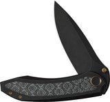 We Knife Winsome Framelock Titanium & Gray G10 Carbon Fiber Folding M390 Knife 230921