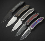 We Knife Winsome Framelock Titanium & Gray G10 Carbon Fiber Folding M390 Knife 230921