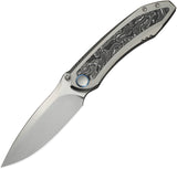 We Knife Winsome Framelock Titanium & Aluminum Foil Carbon Fiber Folding M390 Knife 230922