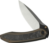 We Knife Winsome Framelock Bronze Titanium & Carbon Fiber Folding M390 Knife 230923