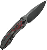 We Knife Winsome Framelock Titanium & Lava Flow Carbon Fiber Folding M390 Knife 230924