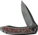 We Knife Winsome Framelock Titanium & Lava Flow Carbon Fiber Folding M390 Knife 230924
