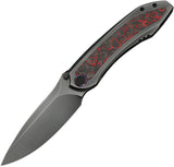 We Knife Winsome Framelock Titanium & Lava Flow Carbon Fiber Folding M390 Knife 230924