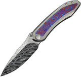 We Knife Winsome Framelock Gray Titanium & Timascus Folding Damasteel Knife 23092DS1