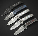 We Knife Sylox Button Lock Titanium & Aluminum Foil Carbon Fiber Folding M390 Knife 240271