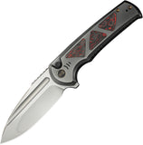We Knife Sylox Button Lock Titanium & Lava Flow Carbon Fiber Folding M390 Knife 240273