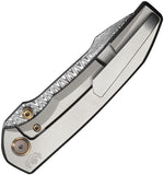 We Knife Ryson Framelock Gray Titanium Folding Damasteel Pocket Knife 24086DS1