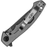 Zero Tolerance Sinkevich Blue Carbon Fiber & Titanium Folding Ladder Damascus Knife 0450MMC