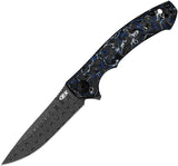 Zero Tolerance Sinkevich Blue Carbon Fiber & Titanium Folding Ladder Damascus Knife 0450MMC