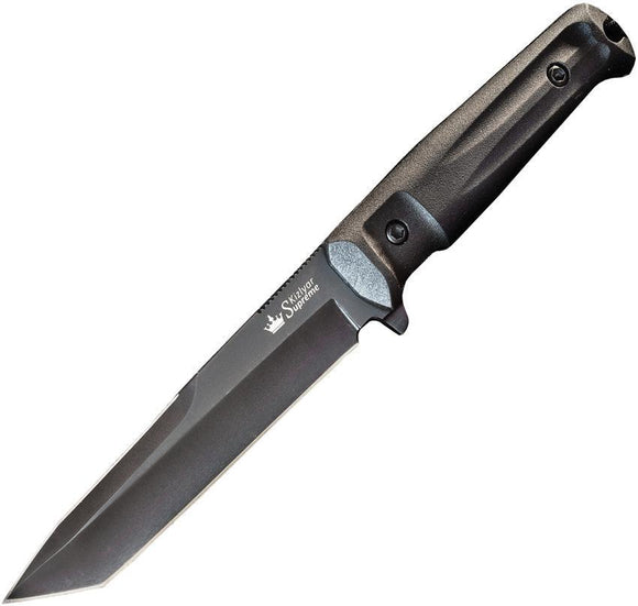 Kizlyar Aggressor Tactical Black Titanium D2 Steel Tanto Fixed Blade Knife