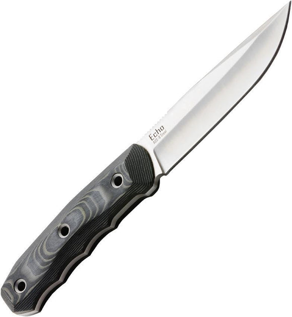 Kizlyar Echo Fixed Blade AUS-8 Stainless Black & Gray Micarta Handle Knife