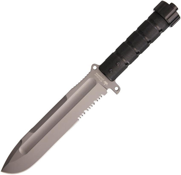 Kizlyar Survivalist Z AUS-8 Gray TiNi Fixed Blade Knife w/ Survival Kit