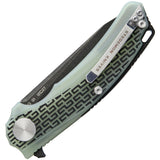 Stedemon BG01 Jade G10 Blackwash Sandvik Stainless Folding Pocket Knife Closed