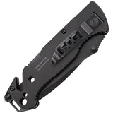 SOG Escape Black Lockback Stainless Steel Folding Serrated Blade Knife FF25CP