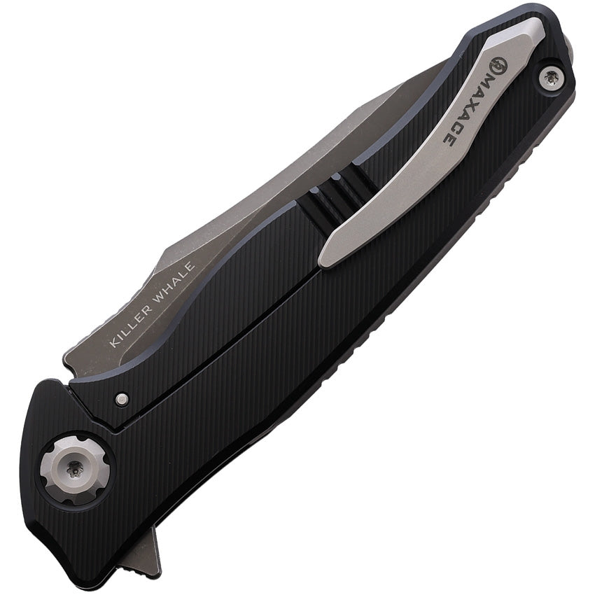 Maxace Killer Whale 2.0 Framelock Black TC4 Titanium Folding ASP-60 Kn ...