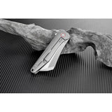 Artisan Osprey Framelock Gray Titanium Handle S35VN Steel Folding Knife 1803GGYS