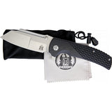 Komoran Linerlock Black Checker G10 Handle Stonewash Stainless Folding Knife 022