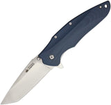 Kizlyar Zorg Linerlock Gray G10 Satin AUS-8 Stainless Tanto Folding Knife