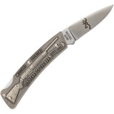 Browning BAR Folder Hunting Sculpted Stainless Folding Drop Pt Knife 0274
