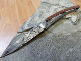 Deejo Art Nouveau Juniper Tattoo Folding Knife 37 Gram 4 3/8" Wood Framelock - 027