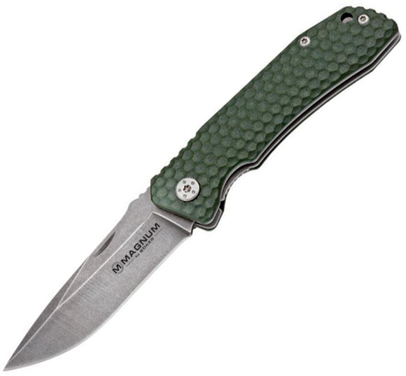 Boker Magnum Wintergreen Folder Stainless Blade Green Folding Knife