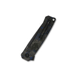 QSP Osprey Shredded Blue Carbon Fiber Linerlock Black Blade Folding Knife 139g2