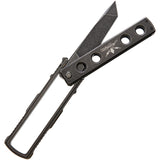 Jesse James Nomad Swing Blade Black Stonewash Titanium Folding Knife KC1BS