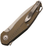 MKM-Maniago Knife Makers Goccia Linerlock Bronze Titanium Folding Knife GCTBR   - On Sale