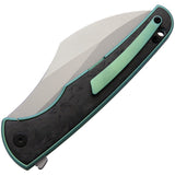 VDK Knives Vice Framelock Green Titanium/Carbon Fiber Folding M390 Knife 036   - On Sale