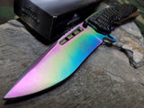 9.5" Master Folding Rainbow Tactical Pocket Knife A/O Folder Assisted Open - a037rb