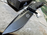 9.5" Master Folding Pocket Knife A/O Black Tactical Folder Assisted Open - a037bk