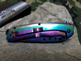9.5" Master Folding Rainbow Tactical Pocket Knife A/O Folder Assisted Open - a037rb