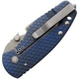 DPx Gear HEST Framelock Blue Titanium Folding Bohler M390 Pocket Knife HTF019