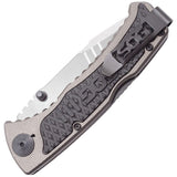 SOG Sideswipe Gray TiNi Stainless Folding Blade Black GRN Handle Knife SW1011CP