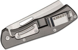 Gerber FlatIron Cleaver Frame Lock Knife Blue Micarta (3.5" Satin) G1789   - On Sale