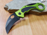 Benchmark Knives Venom Karambit Green Folding Pocket Knife - 043   - On Sale