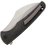 VDK Knives Vice Framelock Gray Titanium/Carbon Fiber Folding M390 Knife 043