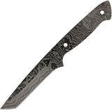 Alabama Damascus Steel Full Tang Black 6.88" Fixed Blade Knife Blank
