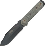 TOPS Black Rhino Fixed Carbon Steel Blade Micarta Handle Knife