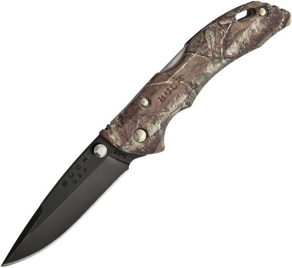 BUCK Knives Bantam BBW Realtree Camo ETP Handle Black Blade Folding Knife