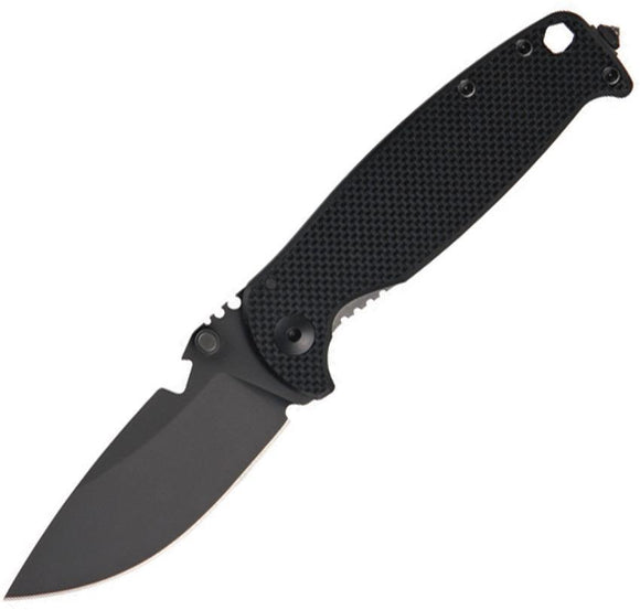 DPx Gear HEST Framelock Triple Black Folding Pocket Knife G-10 Handle