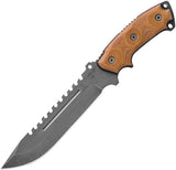 TOPS 13" Steel Eagle Delta Class Sawback Fixed Blade Tan Handle Knife